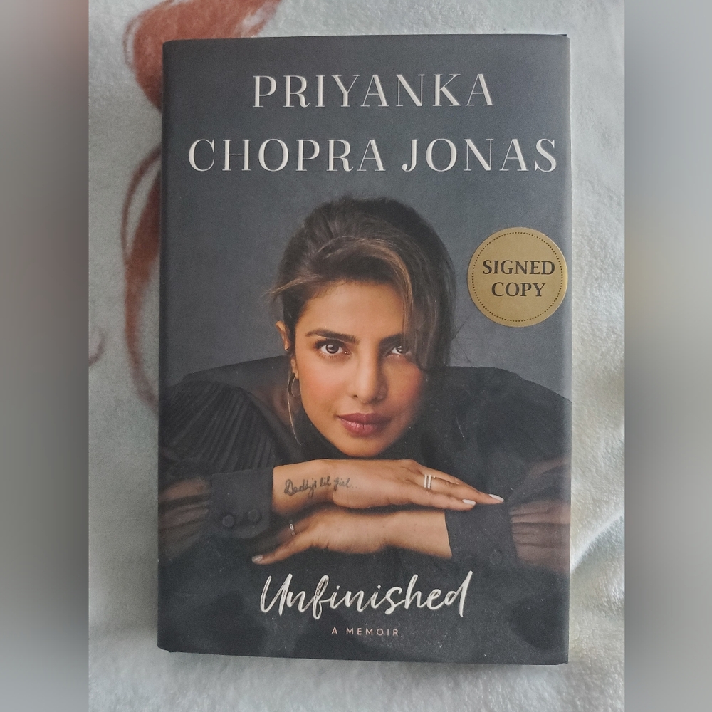 Priyanka Choppra Jonas Unfinished Signed Hardcover Book A Memoir.